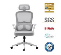 Sihoo Doro S100 Chaise de bureau ergonomique avec double soutien lombaire dynamique, dossier réglable sur 5 positions, accoudoirs coordonnés 4D, angle d’inclinaison max. 135°, convient pour le bureau