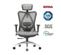 SIHOO M57 Chaise ergonomique - Accoudoirs 3D & support lombaire réglable - Mesh haute qualité - 150 kg max - Réglable en hauteur (8 cm) - 3 inclinaisons (110°/116°/126°) - Certifié SGS/BIFMA - Gris fo