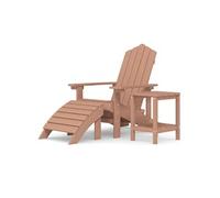 Chaise de Jardin Adirondack Repose-pied Table PEHD Blanc Siège Terrasse vidaXL