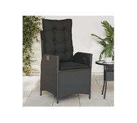 Vidaxl Chaise Inclinable De Jardin Avec Coussins Noir Résine Tressée
