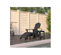 Vidaxl Chaise De Jardin Adirondack Repose-Pied Table Pehd Anthracite