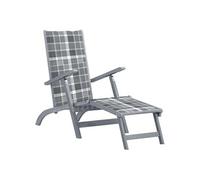 Chaise exterieur non pliable en acacia gris