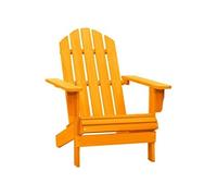 Chaise exterieur non pliable en bois massif H. 89.5 cm orange