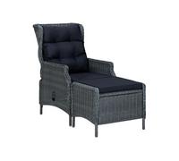 Chaise exterieur non pliable H. 45 cm en resine tressee gris
