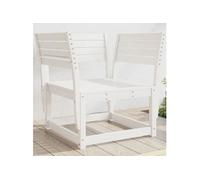 Chaise de Jardin, Siège de Patio avec Accoudoirs et Dossier, Fauteuil Modulaire de Salon Terrasse Extérieur, Blanc Bois Massif de Pin