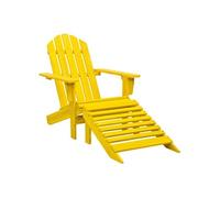 Vidaxl Chaise De Jardin Adirondack Avec Pouf Bois De Sapin Jaune