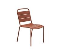 Chaise extérieure métal empilable Alegoria acajou Hespéride