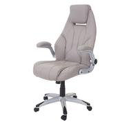 Mendler Chaise fauteuil de bureau HWC-A65 – pivotante, similicuir – Taupe