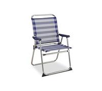 Solenny Chaise de Plage Pliante Marinera Dossier Haut Bleu 58x58x90 cm