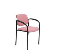 Chaise fixe Villalgordo bali rose châssis noir avec bras