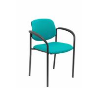 Chaise fixe Villalgordo bali vert cadre noir avec bras