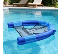 Chaise Flottante Piscine Double Tube Mousse Siège Hamac à Eau avec Filet Résistant Fauteuil de Baignade Ergonomique pour Adulte Accessoire Plage Lac Vacances 50x43cm
