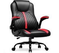 Chaise gamer GTPLAYER avec accoudoir relevable, chaise gamer avec fonction bascule, chaise gamer ergonomique pour ordinateur avec éponge haute densité rouge