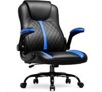 Chaise gamer GTPLAYER avec accoudoir relevable, chaise gamer avec fonction bascule, chaise gamer ergonomique pour ordinateur avec éponge haute densité bleue