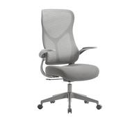 Chaise Gaming avec Accoudoirs Rabattables, Chaise Bureau Ergonomique avec Dossier Profilé et roulettes Universelles, Hauteur Réglable pour la Maison, Le Bureau et Les études(Gray)