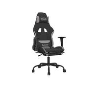 Chaise gaming avec repose-pied Noir et gris clair TissuChaise Gamer Siège Gaming Fauteuil Gamer