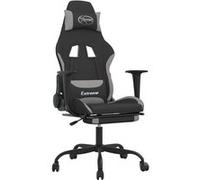 Chaise gaming avec repose-pied Noir et gris clair TissuChaise Gamer Siège Gaming Fauteuil Gamer Noir
