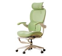 Chaise Gaming avec Repose-Pieds, Fauteuil Bureau Ergonomique avec Soutien Lombaire, Appui-tête et Accoudoirs Réglables pour la Maison, Le Bureau, Le Dortoir(Green)
