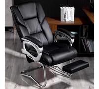 Chaise Gaming, Chaise de Bureau Ergonomique avec Repose-Pieds Rétractable, Grand Angle D'inclinaison, Dossier Segmenté, Coussin en Latex, pour la Maison et Le Bureau(Black)