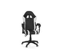 MyBuero Gamebreaker W02 Chaise de bureau avec oreiller et coussin lombaire réglable en hauteur en cuir synthétique Noir/blanc