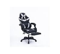 CONCEPT USINE | Chaise de Bureau Gaming Ergonomique ALTAIR Noir/Blanc | Dossier Inclinable 135° | Repose-Pied Déployable | Hauteur Réglable | Coussins Lombaires et Tête | Assise Confort Haute Densité