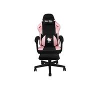 Chaise gaming de bureau Konix Hello Kitty coussin lombaire mousse mémoire 0-150° avec repose-pied base classe 4 360° Noir/Rose