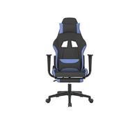 Chaise gaming de massage avec repose-pied Noir et bleu TissuChaise Gamer Siège Gaming Fauteuil Gamer