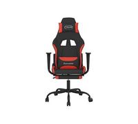 Chaise gaming de massage avec repose-pied Noir et rouge TissuChaise Gamer Siège Gaming Fauteuil Gamer