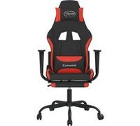 Chaise gaming de massage avec repose-pied Noir et rouge TissuChaise Gamer Siège Gaming Fauteuil Gamer Rouge G