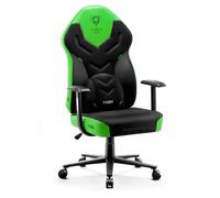 Chaise Gaming - Diablo - X-Gamer 2.0 - Ergonomique - Noir-Vert - Coussin Lombaire Amovible