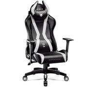 Chaise Gaming - DIABLO - X-Horn 2.0 - Cuir synthétique 3D - Accoudoirs 3D - XL Noir-Blanc