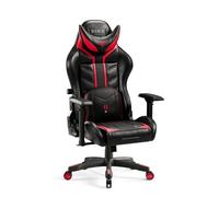 Chaise Gaming - Diablo X-Ray - Fauteuil Gamer - Ergonomique - Cuir synthétique 4D - Accoudoirs 4D - XL Noir-Rouge