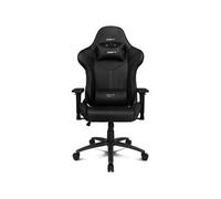DRIFT GAMING Chair DR350 -DR350BK - Fauteuil de Jeu Professionnel, Similicuir, accoudoirs 4D, roulettes silencieuses, Piston Classe 4, Inclinaison, Coussin Lombaire/Cervical, Couleur Noir