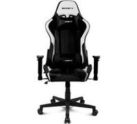 DRIFT GAMING DR175CARBON - Chaise de Jeu Professionnelle, Similicuir, Accoudoirs Réglables 2D, Piston Classe 4, Pivotante, Mécanisme Papillon, Coussin Lombaire et Cervical, Noir/Blanc