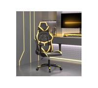 vidaXL Chaise de jeu Noir et doré Similicuir