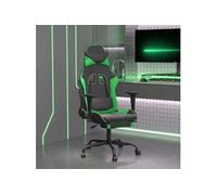 Vidaxl Chaise De Jeu De Massage Et Repose-Pied Noir Et Vert Similicuir Multicolore
