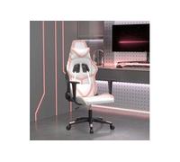 vidaXL Chaise de jeu Blanc et rose Similicuir Blanc G