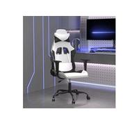 Chaise gaming en metal non pliable interieur H. 120.5 cm blanc