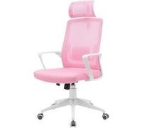 Chaise Gaming Ergonomique MGC-ERGOLITE, Maille Respirante, Appui-tête et Support Lombaire, Acier, Rose