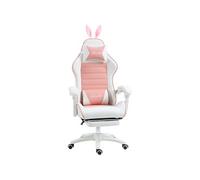 Chaise de gaming - Vinsetto - support lombaire, hauteur réglable, dossier inclinable, oreilles de lapin et appui-tête - rose