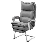 Chaise Gaming Fauteuil Gaming Ergonomique avec Support Lombaire et Repose-Pieds, Chaise de Bureau Gaming, Main Courante Monobloc, Cuir PU Respirant, Pivotant À 360 Degrés, Acier Forgé(Gray)