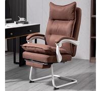 Chaise Gaming Fauteuil Gaming Ergonomique avec Support Lombaire et Repose-Pieds, Chaise de Bureau Gaming, Main Courante Monobloc, Cuir PU Respirant, Pivotant À 360 Degrés, Acier Forgé(Brown)