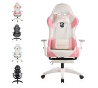 Chaise Gaming - FOXSPORT - fauteuil gaming-avec repose-pieds-accoudoirs3d-Chevalier de la Rose- charge 200 kg-rose