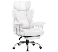 Chaise Gaming - GTPLAYER - Chaise Gaming Blanc - Réglable 44-54 cm - Support lombaire - Mousse 3D