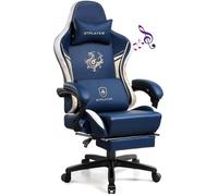 Chaise Gaming - GTPLAYER - Dragon Series - Haut-parleur Bluetooth - Repose-pieds rétractable - Cuir