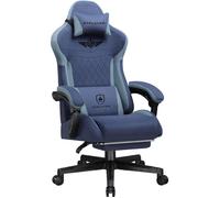 Chaise gaming - GTPLAYER - GTPLAYER - Bleu - Dossier inclinable jusqu'à 150° - Repose-pieds extensible