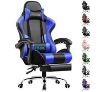 Chaise gaming - GTPLAYER - LUCKRACER - Repose-pieds - Coussin lombaire - Accoudoirs synchronisés