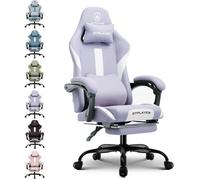 Chaise Gaming - GTPLAYER - Tissu respirant HR - Repose-pieds rétractable - Inclinable 90-135° - Violet