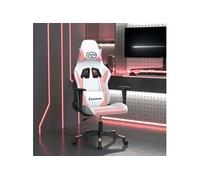 Chaise gaming H. 118 cm non pliable interieur en metal blanc