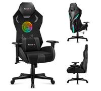 Chaise gaming - HUZARO - Combat 7.6 RGB LED - Éclairage personnalisable - Ventilateur intégré - Accoudoirs 3D